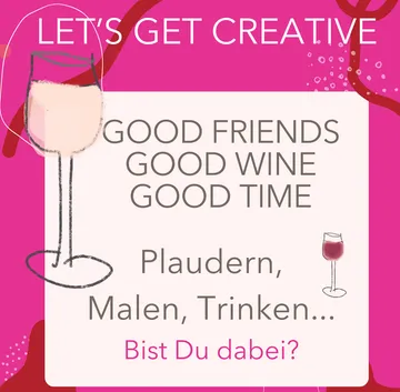 Weingläser auf rosa kreativem Poster.
