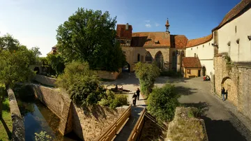 Blick in den Burggraben von Rothenburg o.d.T.
