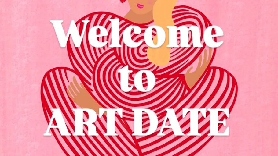 Illustration of figure holding a heart pattern.