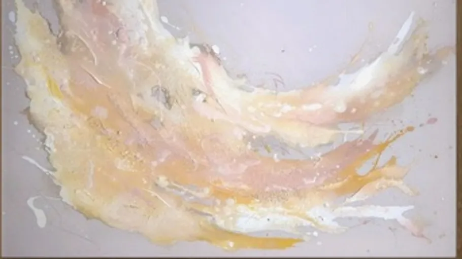 Abstraktes Gemälde mit wirbelnden Pastellfarben.