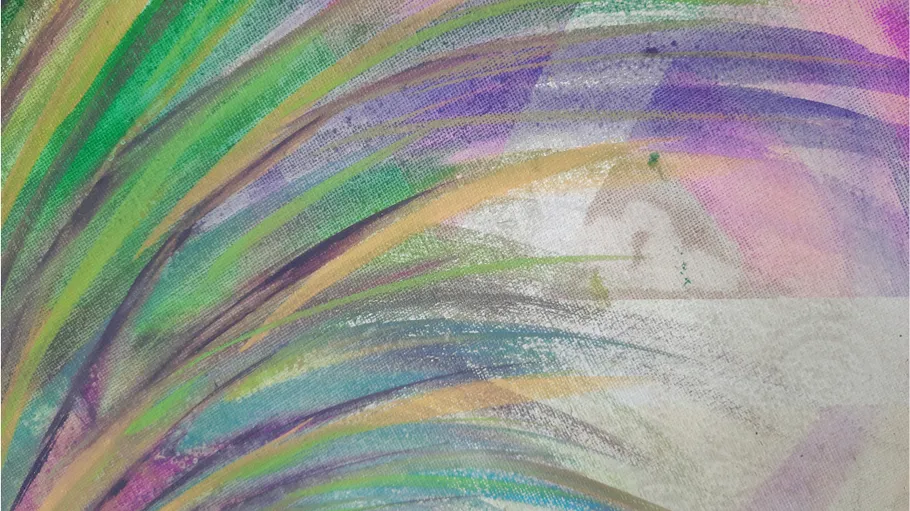 Bunte abstrakte Pinselstriche auf Leinwand.