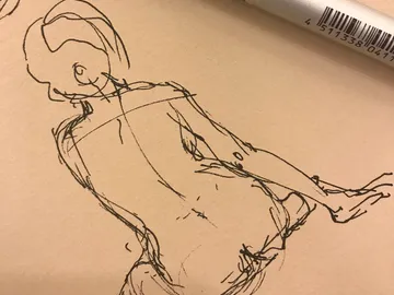 Sketch of a human body in a lateral position.