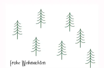 Simple green trees on white background.