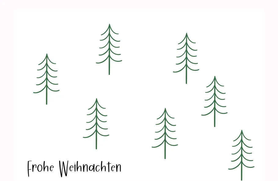Einfache grüne Bäume auf weißem Hintergrund.