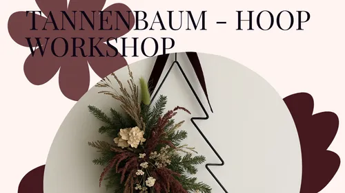Draht-Tannenbaum mit Blumendekoration, Workshop-Text.