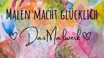 Bunte Aquarellhintergrund mit deutschem Text.