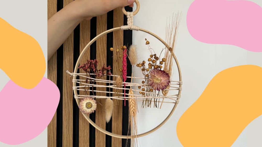 DIY Trockenblumenkranz mit Makramee – inkl. Videoanleitung