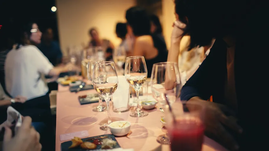 People dining together at a restaurant.
