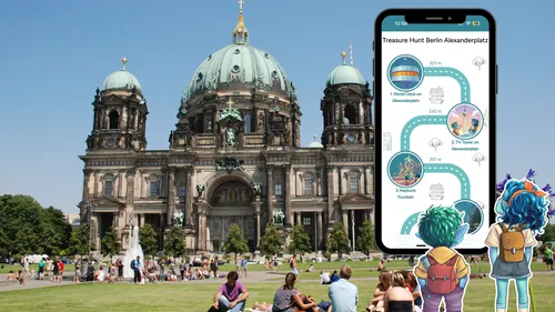 Cathedral with treasure hunt app and illustrations.