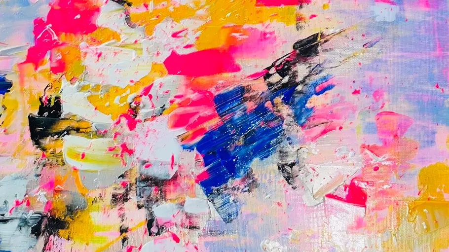Colorful abstract painting with vibrant brushstrokes.