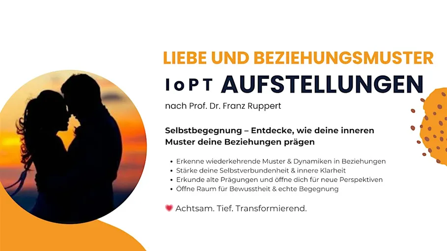 Silhouette eines Paares bei Sonnenuntergang.