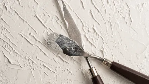 Malmesser verstreichen Textur auf Leinwand.