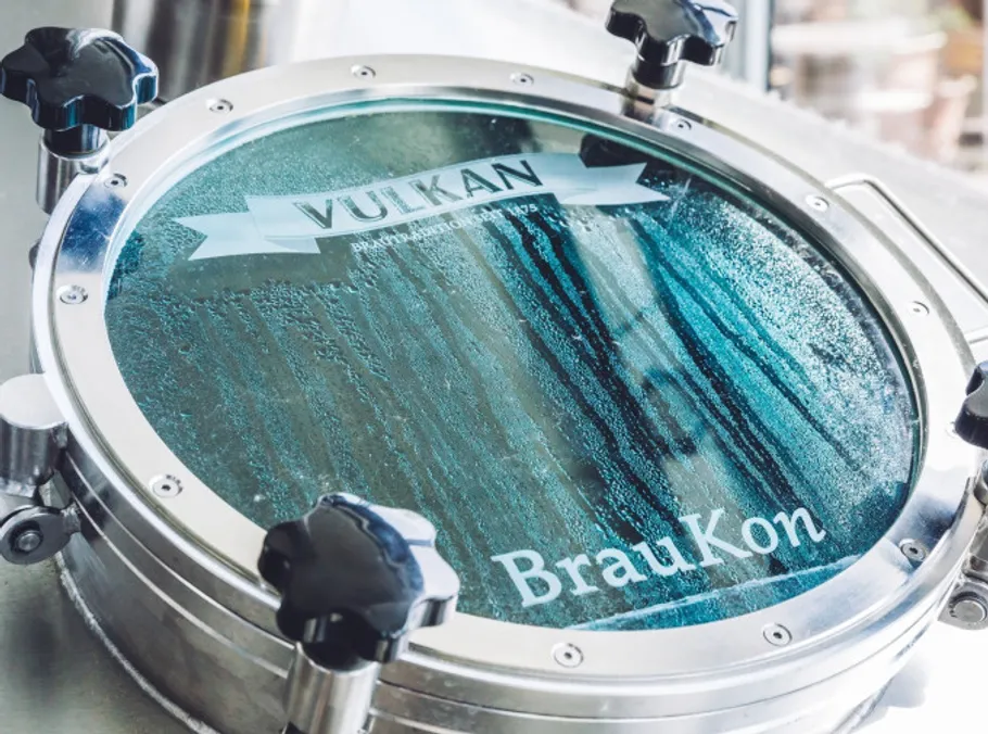 Brewing equipment with condensation inside.