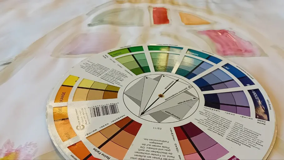 Farbkreis auf einem Aquarellbild.
