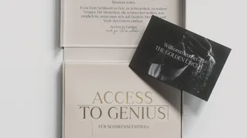 Boxes with text, card placed on top.