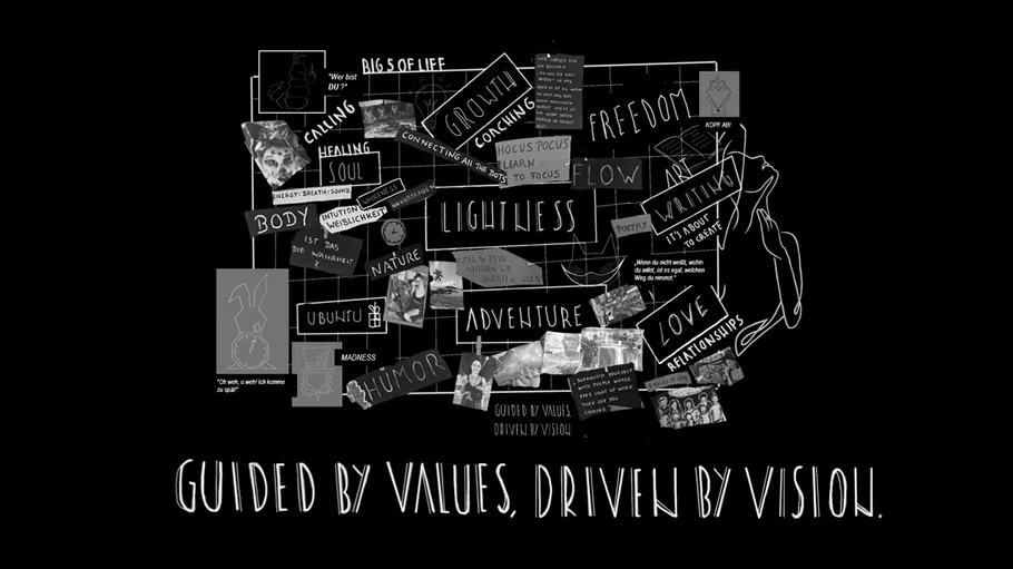 Collage of motivational texts and images.