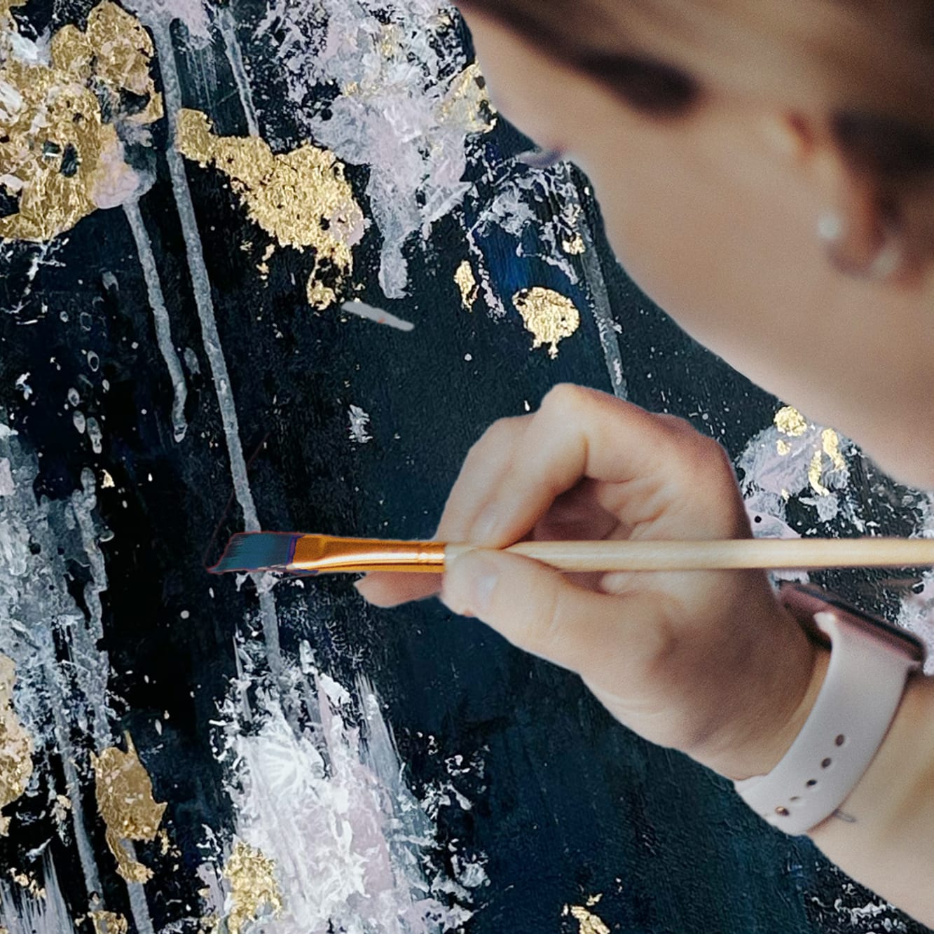 Malkurs Abstrakt: Tagesworkshop „Blattgold & Silber“