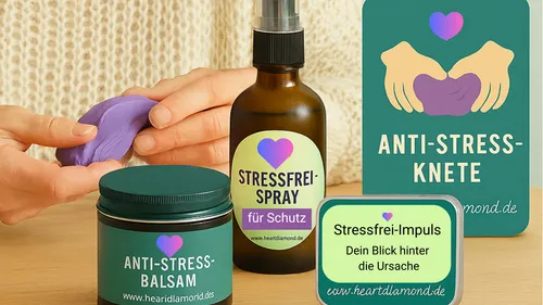 Hände halten Knete mit Stressabbauprodukten.