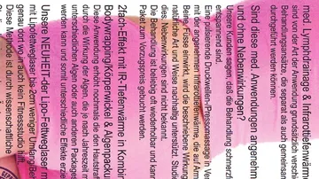 Text über Infrarotwärme und Körperwickel.