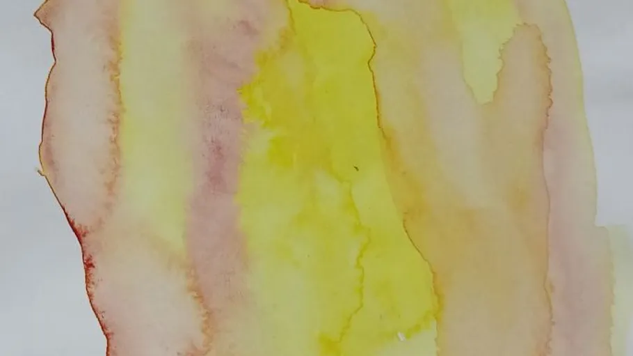 Abstract yellow and orange watercolor painting.