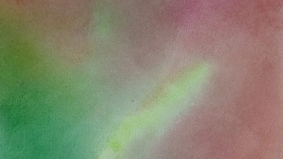 Soft abstract green and pink watercolors blending.