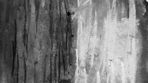 Abstract painting with dark and light brushstrokes.