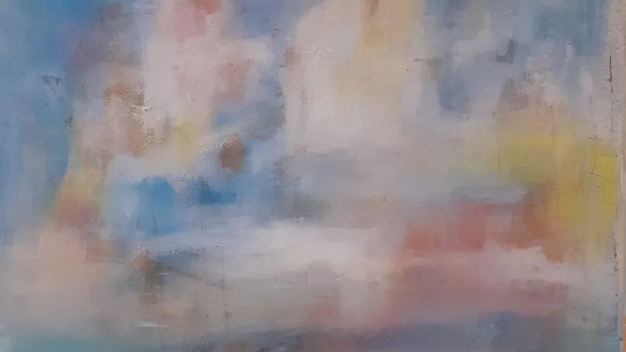 Abstract painting with soft pastel colors.