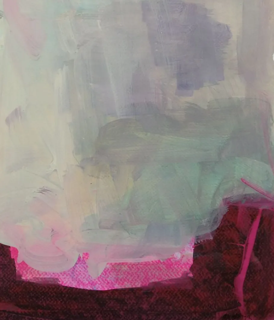 Abstract painting with mixed colors and textures.