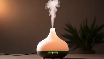 Aromadiffusor gibt Dampf in einem Raum ab.