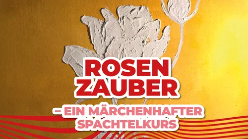 Strukturierte Rosenkunst auf gelbem Hintergrund.