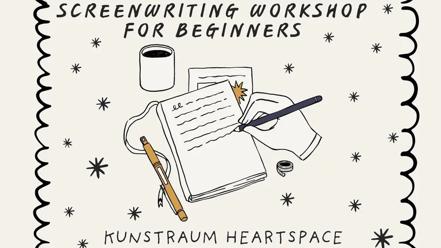 Notebook, hand writing, stars, text around.