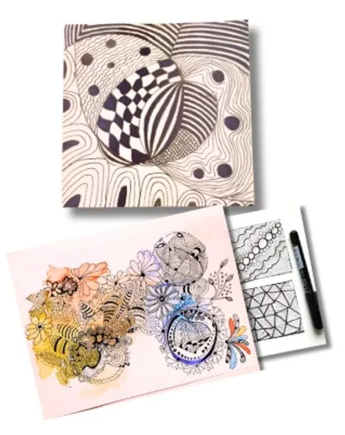 Abstract designs and patterns, ink and color.