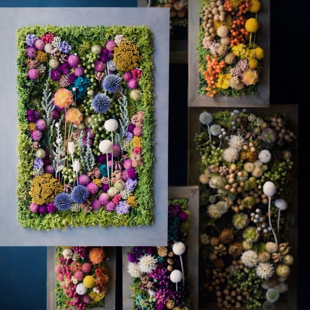 Blüten‐Bild Workshop in Pliening: Trockenblumen Kunstwerk