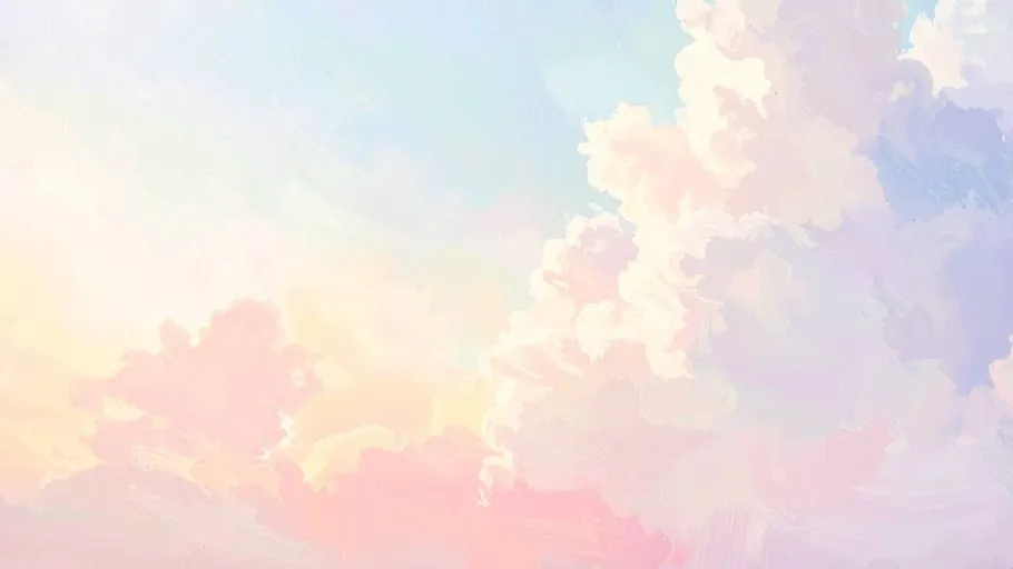 Pastel-colored clouds in a soft sky.