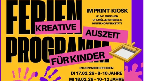 Bunter Flyer für kreatives Kinderprogramm.