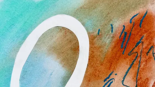 Abstrakter Kreis auf buntem gemaltem Hintergrund.