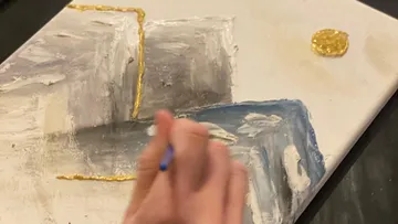 Hand painting abstract art on canvas.