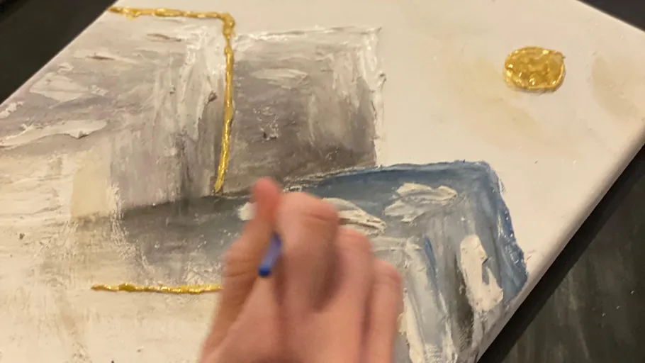 Hand painting abstract art on canvas.