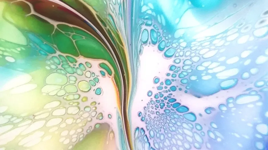 Colorful abstract pattern with cell-like shapes.