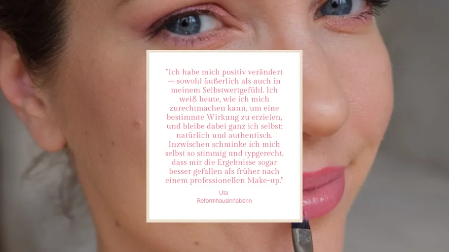 Woman applying makeup near eye.