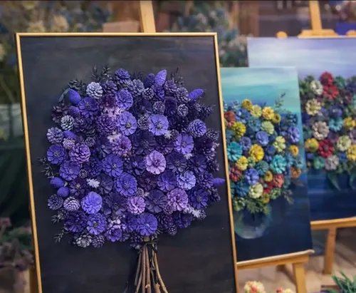 Blüten-Bild Workshop in Neuburg: Trockenblumen Kunstwerk