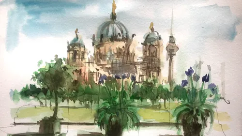 Aquarellsketch Berliner Dom