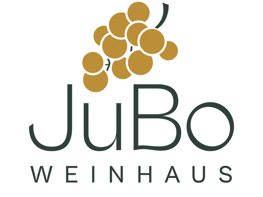 Logo with grapes and text 'JuBo WEINHAUS'.