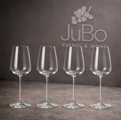 Wine glasses painting set - complete set of 4 white wine glasses