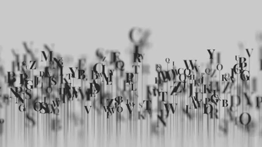 Floating letters with blurred motion effect.