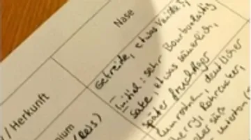 Handwritten notes on lined paper.