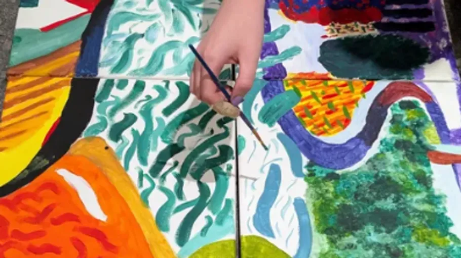 Hand painting colorful abstract design.