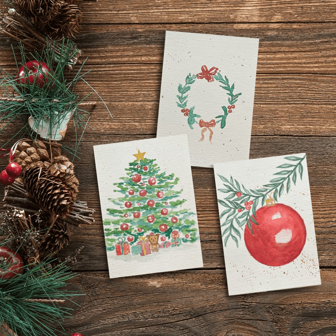Aquarell Weihnachtskarten – ArtNight Event in Essen