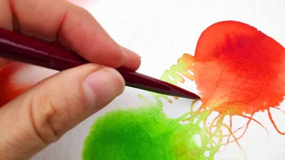 Hand painting colorful watercolor on paper.