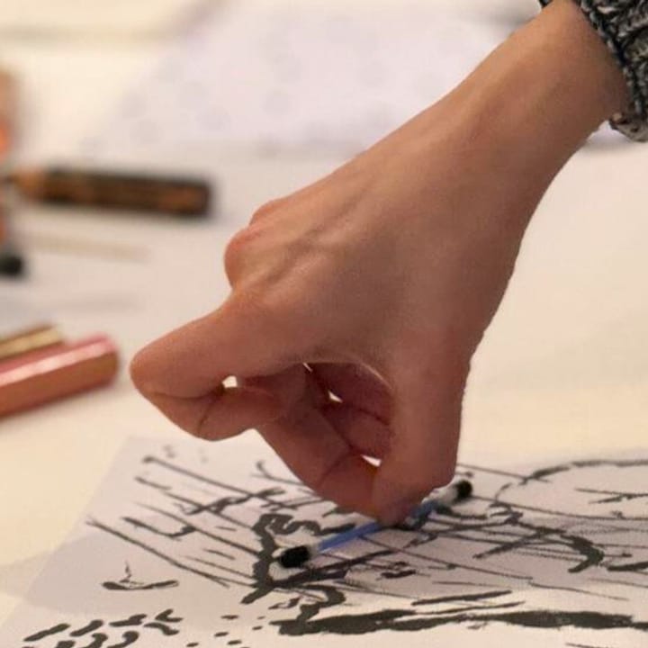 Malkurs in Köln: Tusche trifft Farbe